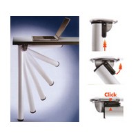 Click Single Folding Table Leg 2" Dia. x 27-3/4" H Alumina Peter Meier 656-7S-AO Questions & Answers
