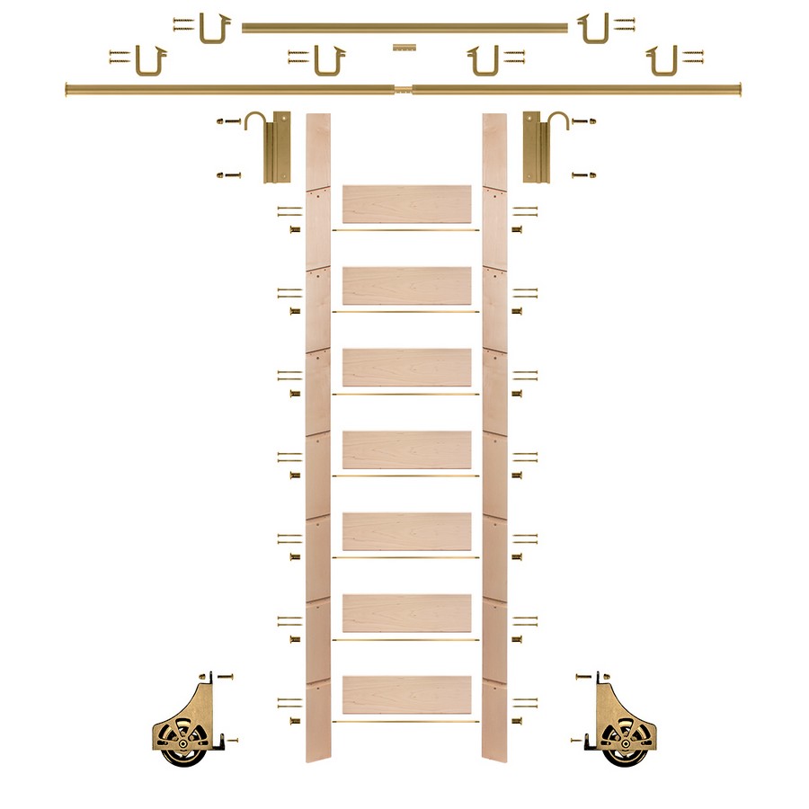E-Glide Polished Brass Sliding Hook Ladder 12' Hardware Kit with 92" Unfinished Maple Ladder Customer Service Hardware EG.300-92MA-12.06 Questions & Answers