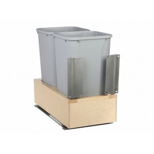 WUSC 12" Double 27 Quart Bottom Mount Waste Container Platinum Knape and Vogt WUSC12-2-27PT Questions & Answers
