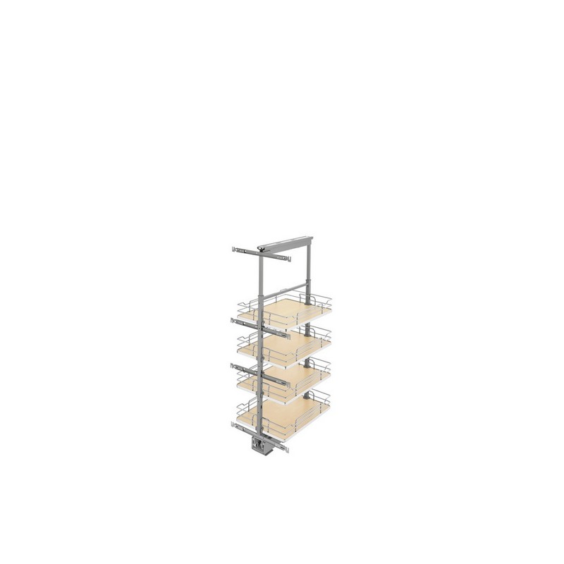 Rev-A-Shelf Natural Maple Solid Bottom (4) Shelf Pullout w/ Soft-Close for Full Access 18" Pantry w/Height of 43-13/32" to 50-3/4" Rev-A-Shelf 5343-16-MP Questions & Answers
