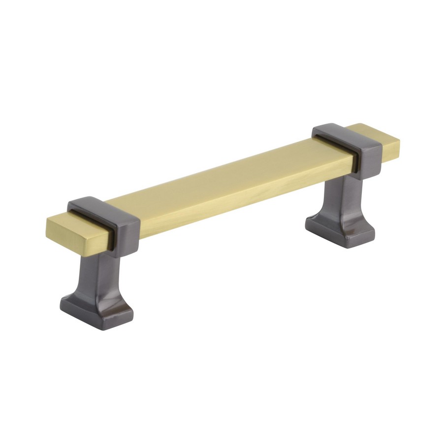 Overton Pull 3-3/4" Center Brushed Gold/Black Chrome Amerock BP36681BGLBCR Questions & Answers