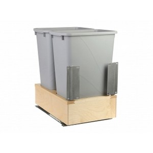 WUSC 18" Double 50 Quart Bottom Mount Waste Container Platinum Knape and Vogt WUSC18-2-50PT Questions & Answers