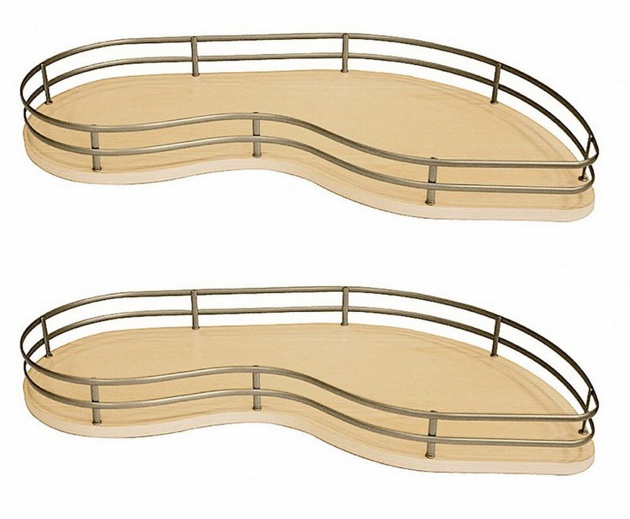 Salice 2-Tier Fly Moon Blind Corner Organizer Shelf Kit for 13 5/8" Opening LH Maple/Champagne Salice QFLY40SXM20MVCH Questions & Answers