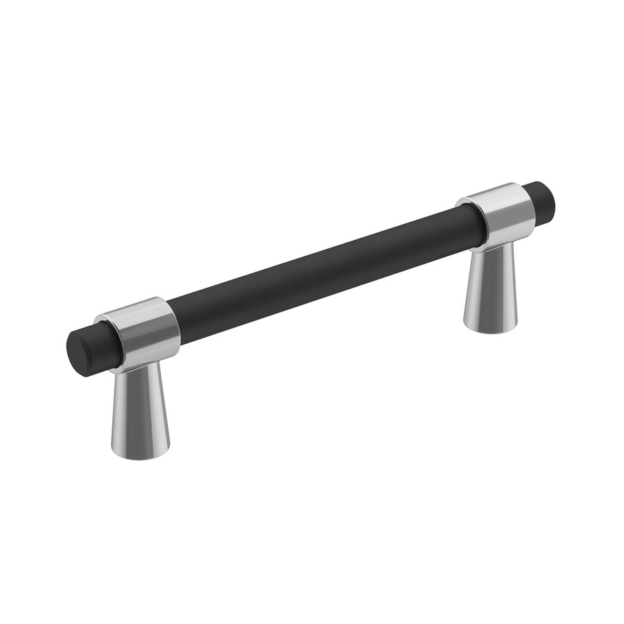 Mergence Pull 96mm Center to Center Polished Chrome/Matte Black Amerock BP36858FB26 Questions & Answers