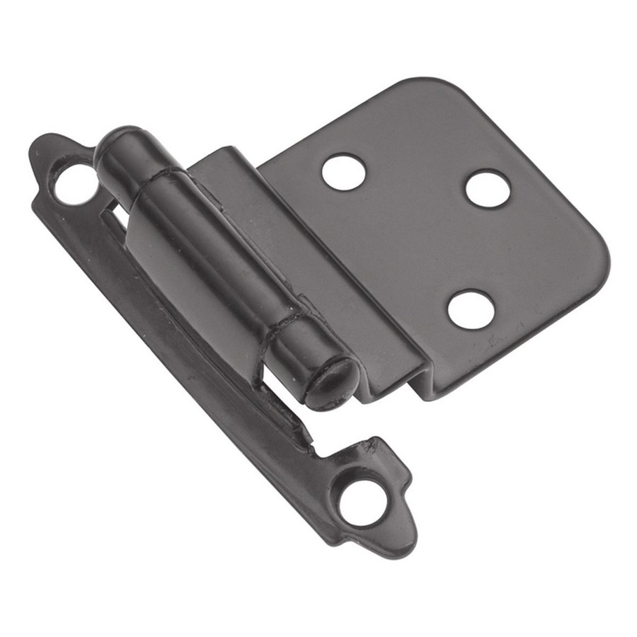 What is the distance between the face frame mounting holes. My customers current mounting holes are 2 - 1/4: apart and I would like to use the same holes. Need a 3/8" inset self closing black hinge.