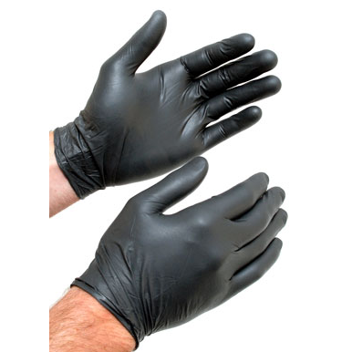 Disposable Nitrile Gloves, Powder Free, Black, X-Large Box of 100 Questions & Answers