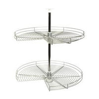 KV PC28STM-FN, 28in Wire Kidney Shaped Lazy Susan, KV Series, Frosted Nickel, 2-Shelf Set with Hardware, Independently Rotating, Knape and Vogt Questions & Answers