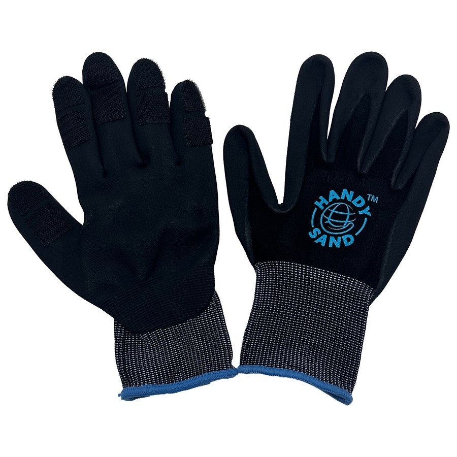 Hook and Loop Sanding Glove Size Large Blue Handy Sand Questions & Answers