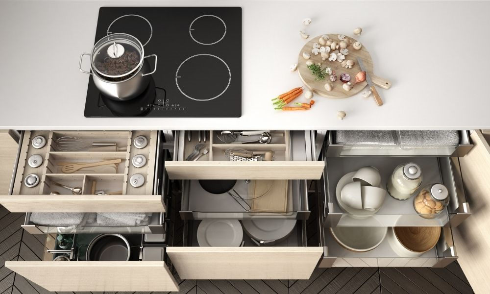 Image of organized kitchen drawers