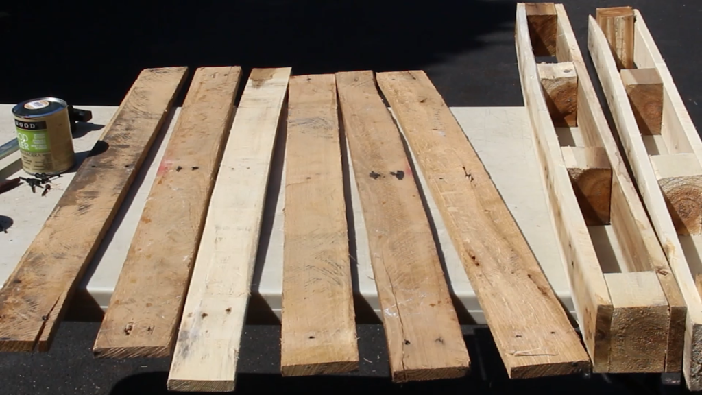 image of pallet boards laid out on a table