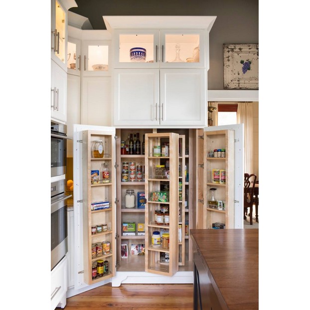 Pantry pullouts kitchen organizers and decorative hardware help this kitchen achieve "Kitchen Nirvana"