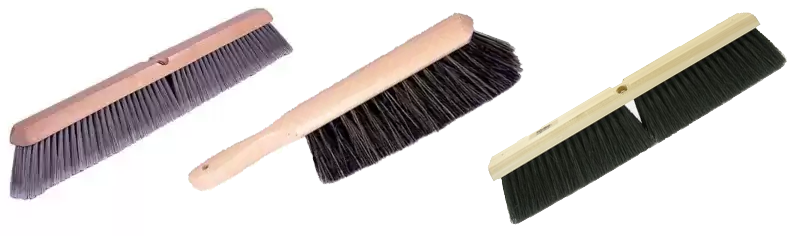 Different broom heads and hand held sweeper broom
