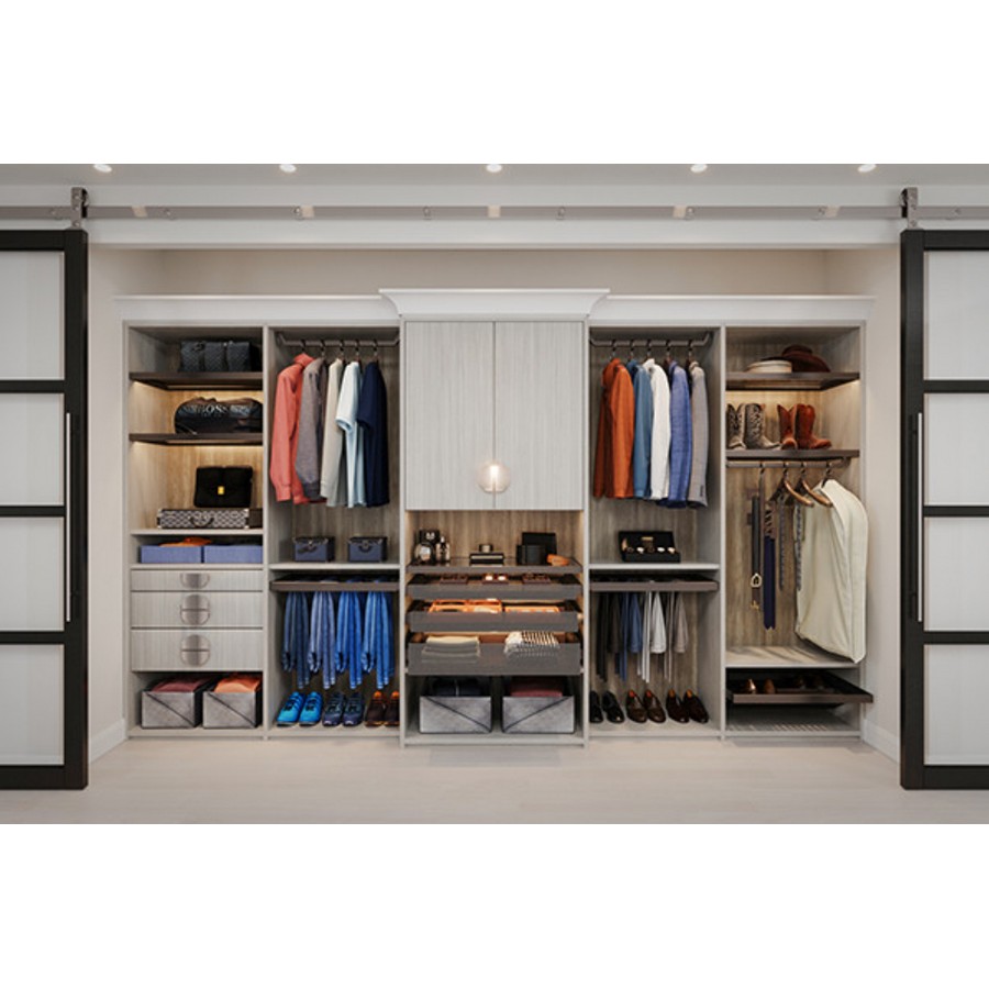 Grey closet with organizers