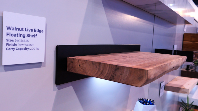 Walnut Live Edge Floating Shelf