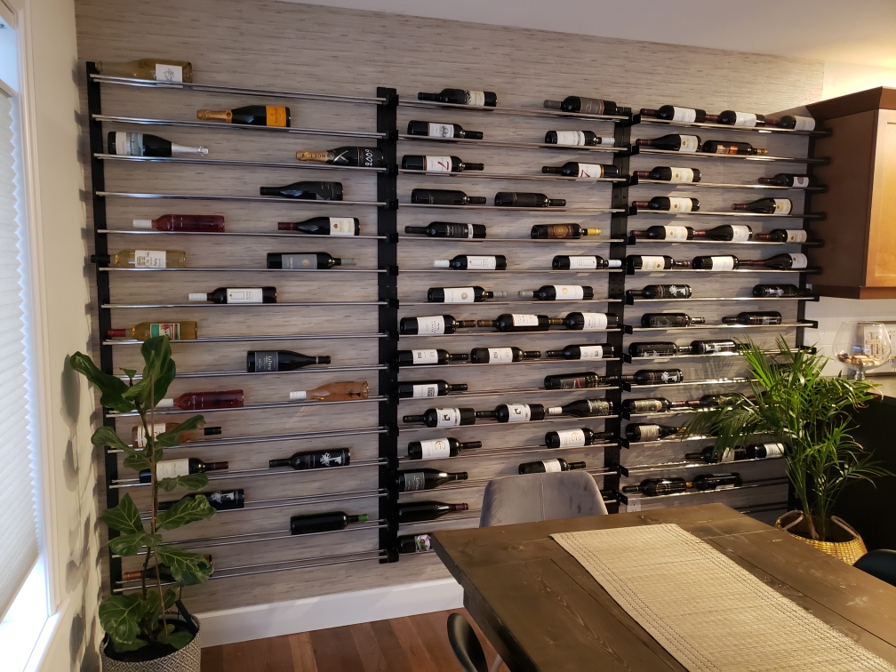 Evolution Wine Wall 75 3C 45 Bottle Wall Mount Wine Rack Matte BlackChrome VintageView