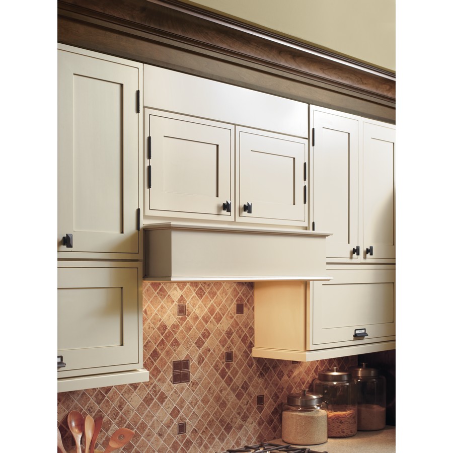 Straight Accent 36 Wide Maple Wood Mantel Style Range Hood with Broan Liner Omega National R5036SMB1MUF1