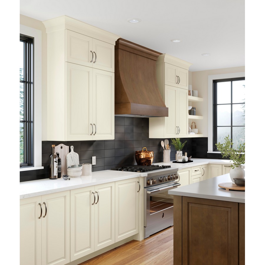 36 Wide Maple Waterfall Range Hood w Broan Liner Omega National R30C36SMB1MUF1