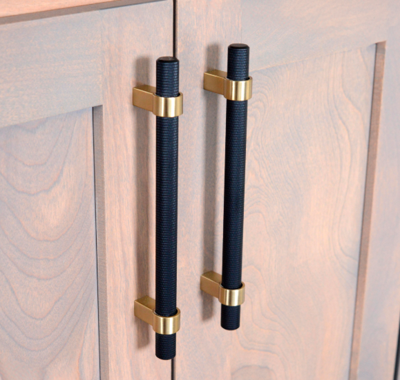 Radial Reign Pull 5 116 Center to Center Matte BlackModern Brushed Gold Berenson 5056 455MDB P