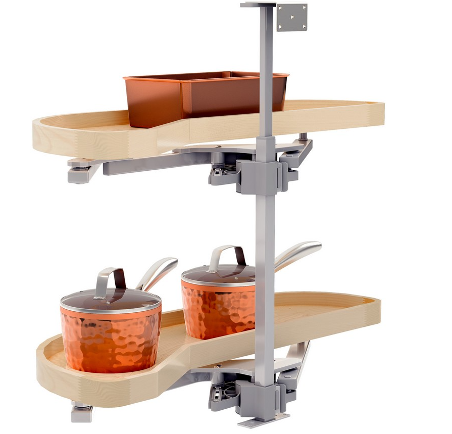 Rev-A-Shelf 12" Two-Tier Wood Classic Girasolo for Left Opening/Right Blind Corner Cabinet Maple Rev-A-Shelf 4WLS87-12-L