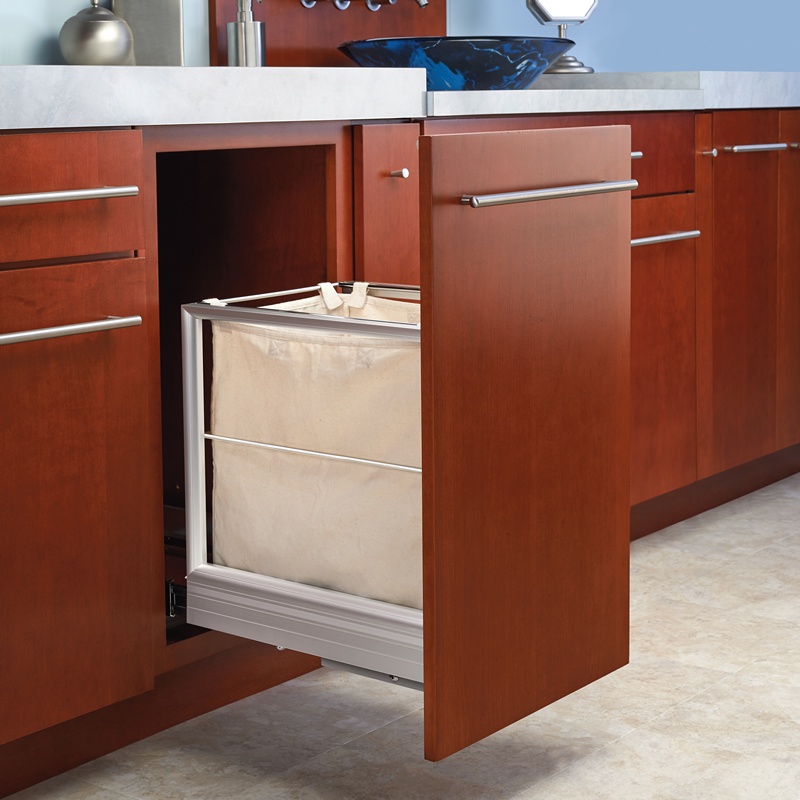 Rev A Shelf 14 516 Aluminum Pullout Hamper with Soft OpenClose Silver Rev A Shelf 5190 15RM 117