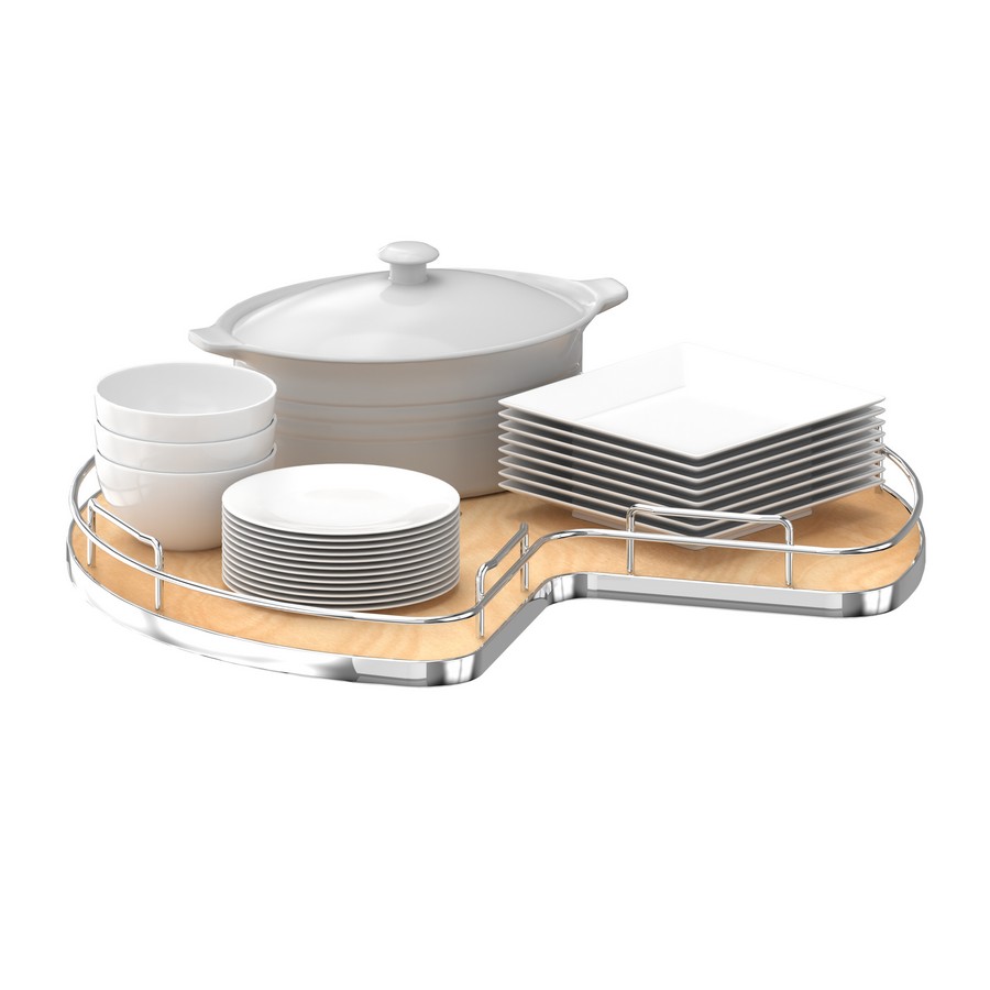Rev A Shelf 28 Solid Bottom 1 Shelf Kidney Lazy Susan Maple Rev A Shelf 53 401 28BSMP 1