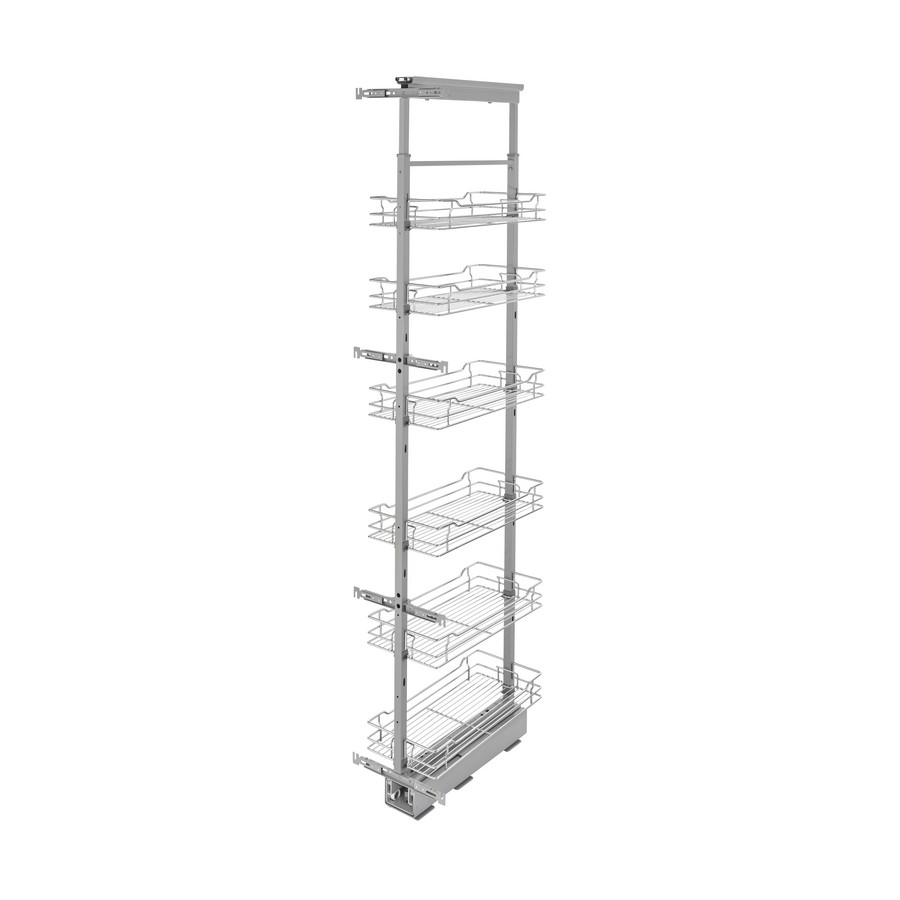 Rev A Shelf Chrome Wire 6 Shelf Pullout wSoft Close for Face Frame 15 Pantry wHeight of 73 58 to 80 34 Rev A Shelf 5773 10 CR 1