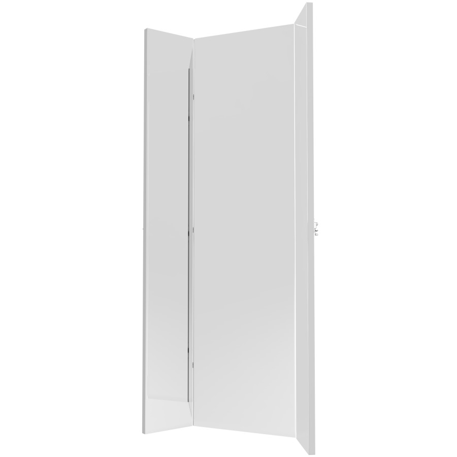 48 Tri Fold Closet Mirror with Soft Close Silver Sidelines CMTWSL 1448 SM 1