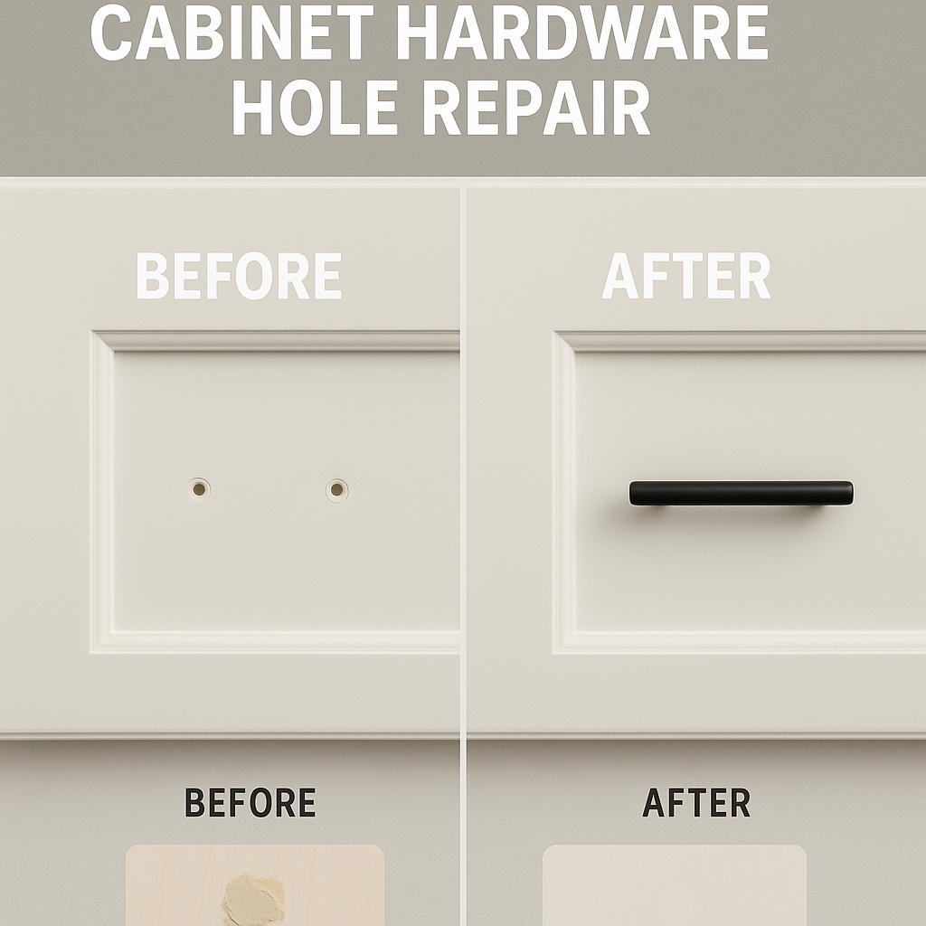 Filling Cabinet Holes   Before and After