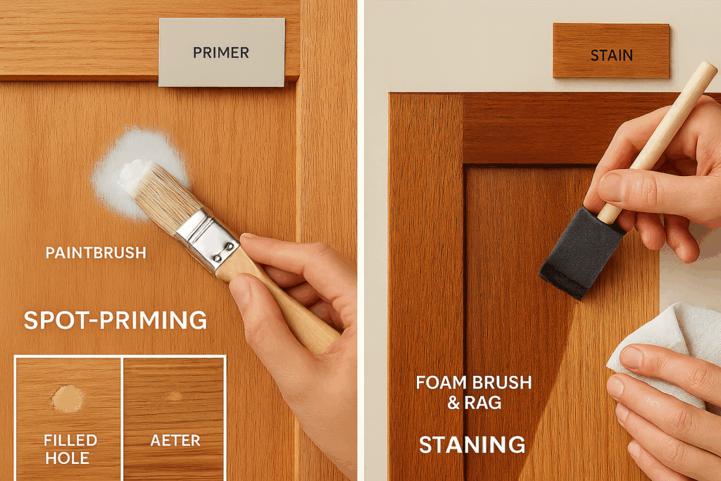 Paint or Stain Cabinet Holes
