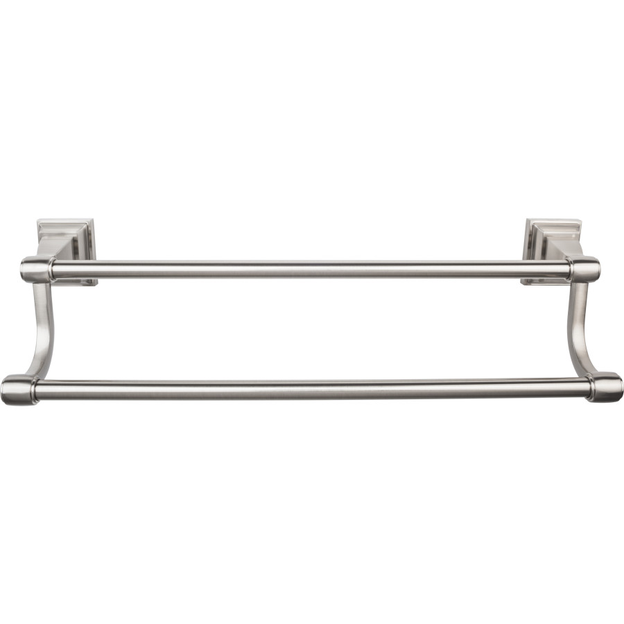 Stratton Bath Double Towel Bar 30 Center to Center Brushed Satin Nickel Top Knobs STK11BSN