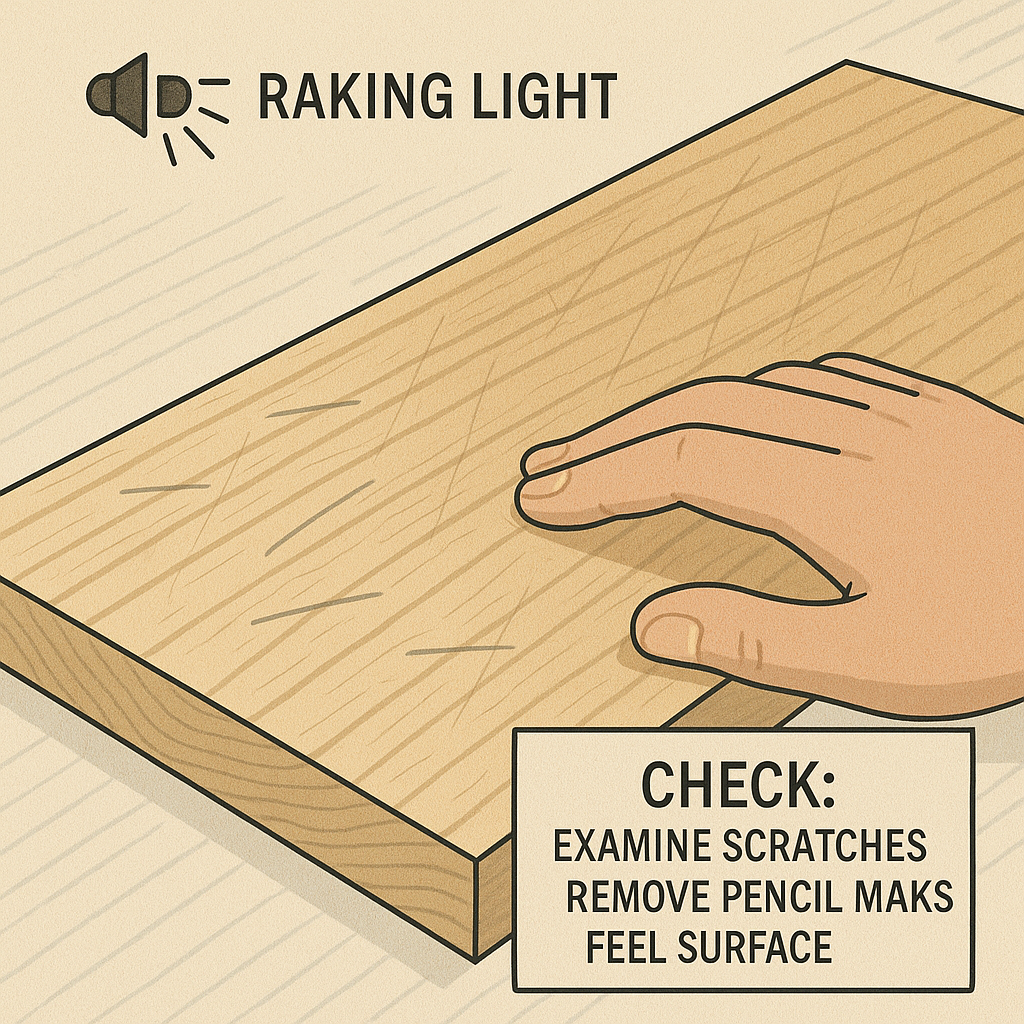 sandingprogresscheck Woodworker Express Blog Techniques to monitor sanding quality using lighting touch and pencil marks