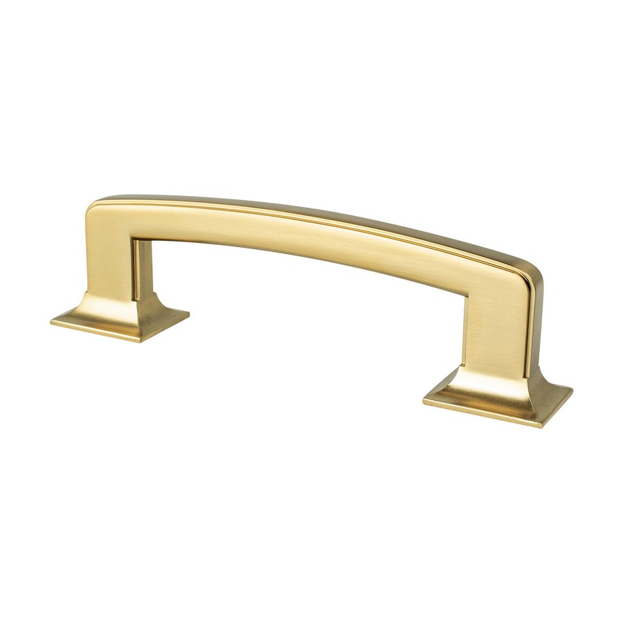 21521MDBP Woodworker Express Blog Berenson Hearthstone Pull 96mm Center to Center Modern Brushed Gold 2152 1MDB P