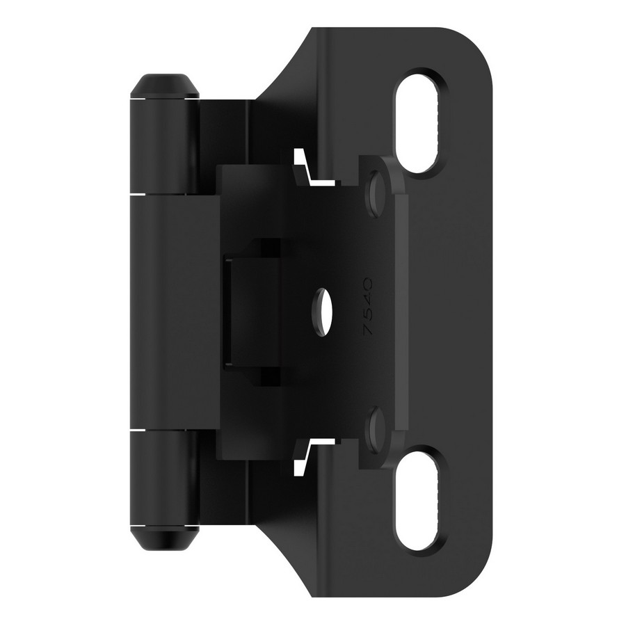 Amerock 14 Overlay Partial Wrap Self Closing Hinge Flat Black BPR7566FB