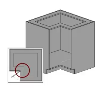 Pie Cut Corner with Bi Fold Center Door Hinges