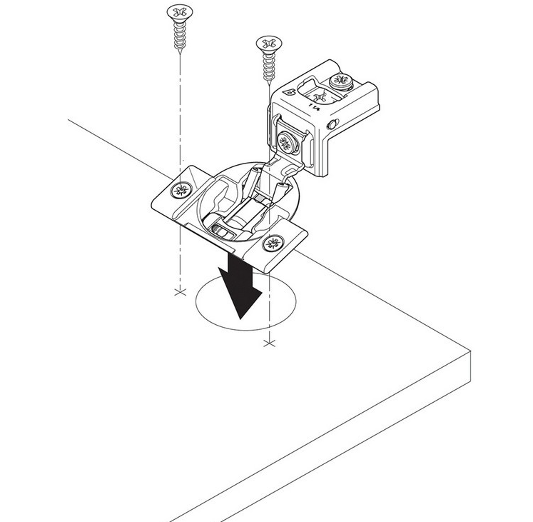 Blum Compact BLUMOTION 38N Hinge Soft Close 105 Degree 34 Overlay Screw on Blum 38N355B12