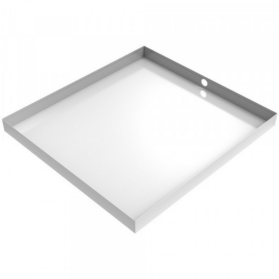 Steel Washer Drain Pan 32 x 30 x 2 12 White Killarney Metals KM 01384