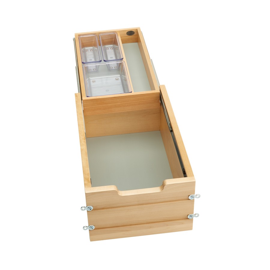 Rev A Shelf Natural Maple Tiered Vanity Drawer Organizer for Full Access 15 No Slides Rev A Shelf 4VDOT 343FL 1