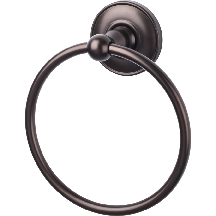 Top Knobs Edwardian Bath Closed Towel Ring 7" Long with Plain Backplate Oil Rubbed Bronze ED5ORBD
