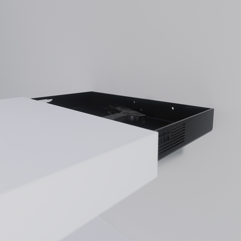 Concealed Storage Floating Shelf Bracket 5 12 x 7 38 x 1 12 Black Federal Brace FB 10504