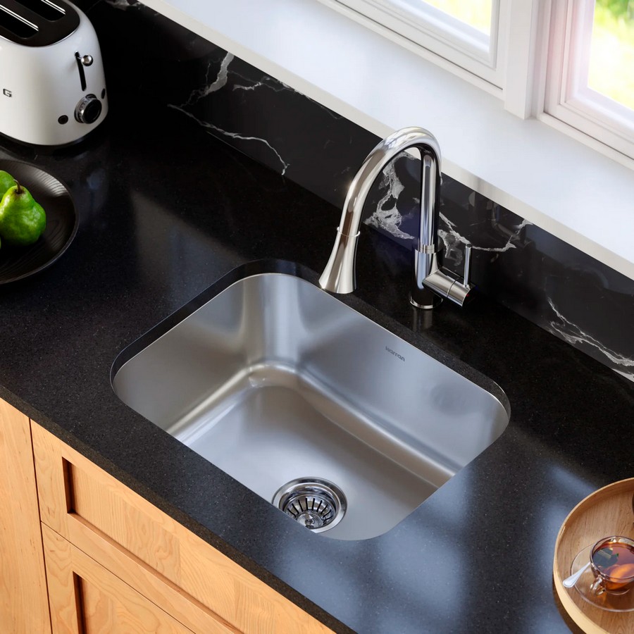 Profile 23 Undermount Single Bowl Kitchen Sink Kit 16 Gauge Stainless Steel Karran PU57 PK1
