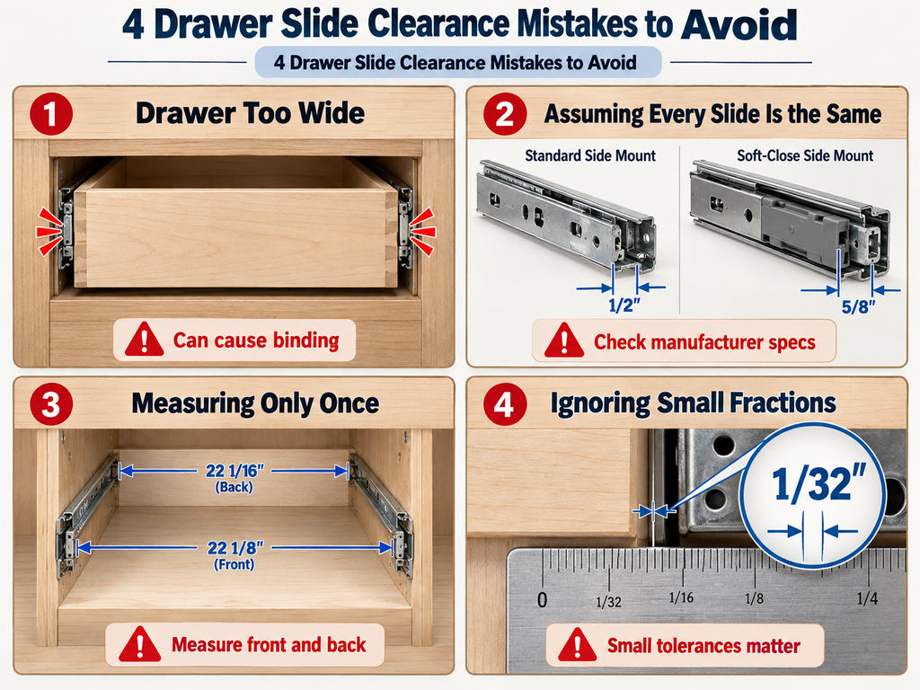 Side Mount Drawer Slide Clearance Mistakes Woodworker Express Blog