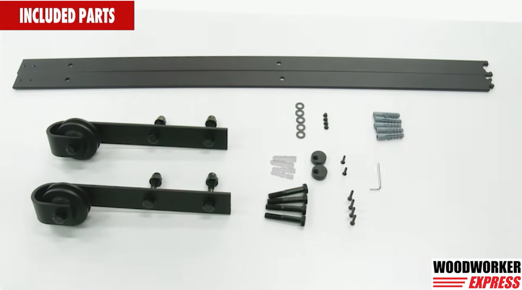 Barn Door Hardware Kit Included Parts Woodworker Express Blog Included Parts in Barn Door Hardware Kit