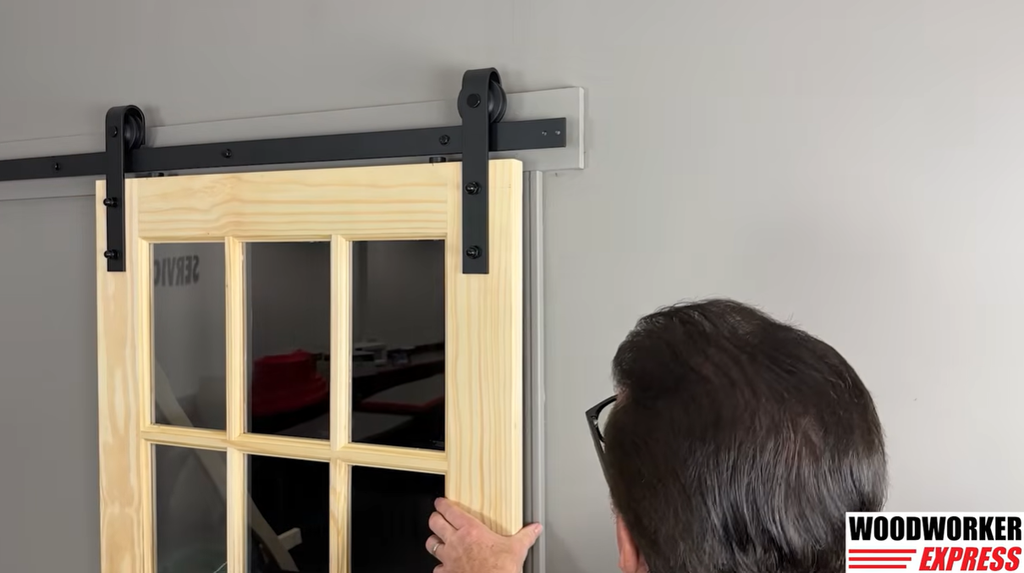 Closed Position Woodworker Express Blog Installed Barn Door Hardware Kit
