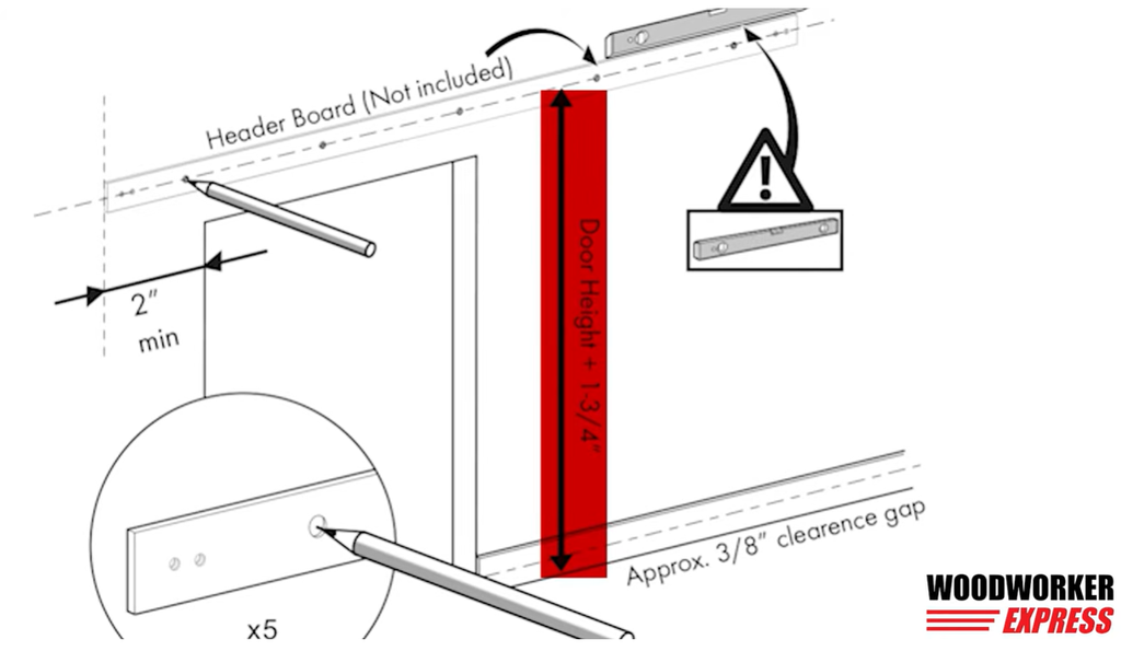 Measurement for Header Board and Hardware Woodworker Express Blog Track Mounting Height Measurement