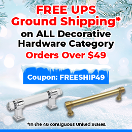 Free UPS Ground Shipping on all Decorative Hardware orders - Coupon: FREESHIP49