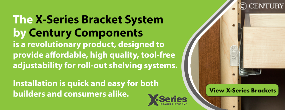 X-Series Bracket System provides affordable, high quality, tool-free adjustability for roll-out shelving systems