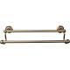 Edwardian Bath Double Towel Bar 18" Center to Center with Hex Backplate German Bronze Top Knobs ED7GBZB