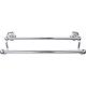 Edwardian Bath Double Towel Bar 18" Center to Center with Hex Backplate Polished Chrome Top Knobs ED7PCB