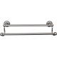 Edwardian Bath Double Towel Bar 18" Center to Center with Rope Backplate Antique Pewter Top Knobs ED7APF