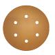 6" Gold Abrasive Discs Aluminum Oxide on C-Weight Paper 6-Hole